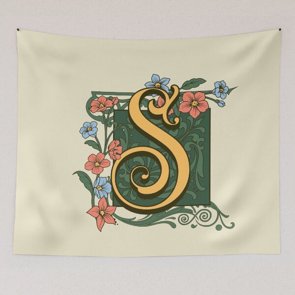 Item preview, Art Nouveau Letter S, Gold Monogram Ornament, Ornamental Letter S, Art Deco designed and sold by PROMEN Creativity.