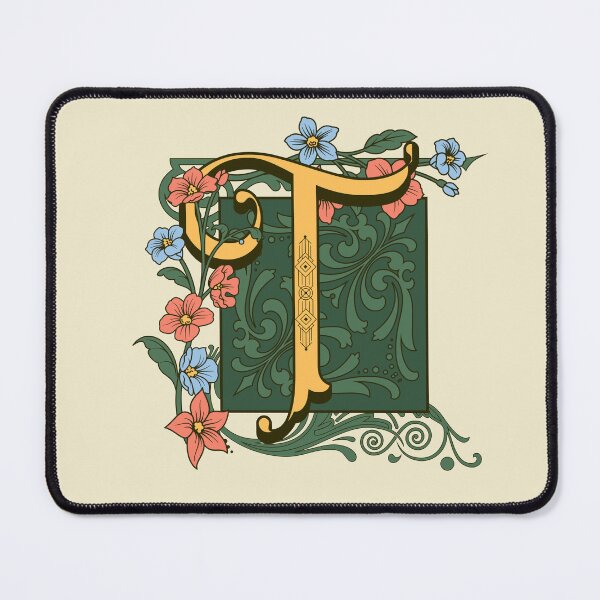 Item preview, Art Nouveau Letter T, Gold Monogram Ornament, Ornamental Letter T, Art Deco designed and sold by PROMEN Creativity.