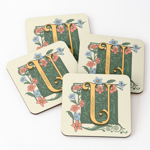 Item preview, Art Nouveau Letter U, Gold Monogram Ornament, Ornamental Letter U, Art Deco designed and sold by PROMEN Creativity.