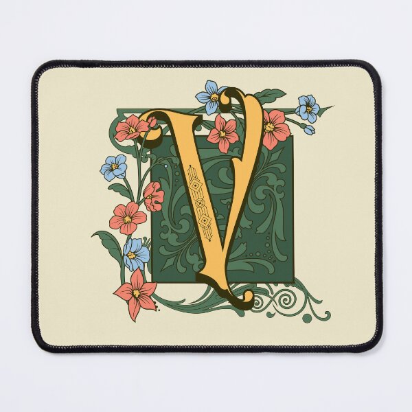 Item preview, Art Nouveau Letter V, Gold Monogram Ornament, Ornamental Letter V, Art Deco designed and sold by PROMEN Creativity.