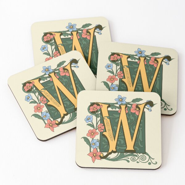 Item preview, Art Nouveau Letter W, Gold Monogram Ornament, Ornamental Letter W, Art Deco designed and sold by PROMEN Creativity.