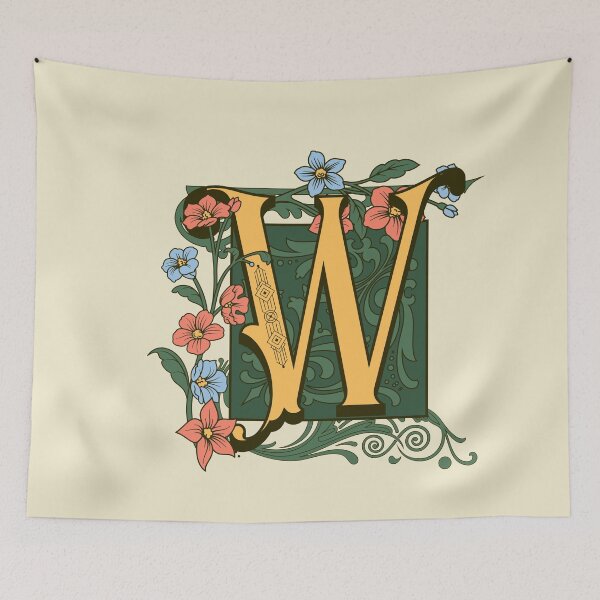 Item preview, Art Nouveau Letter W, Gold Monogram Ornament, Ornamental Letter W, Art Deco designed and sold by PROMEN Creativity.