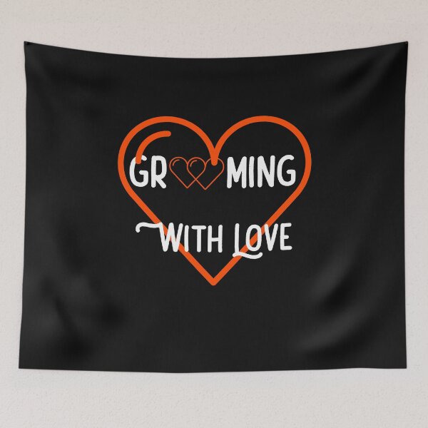 Item preview, A funny bloodhound dog grooming mantrailing T-shirt Grooming with love designed and sold by MayaAndNora.