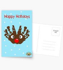 #HugsForNoah Rudolph Happy Holidays Postcards
