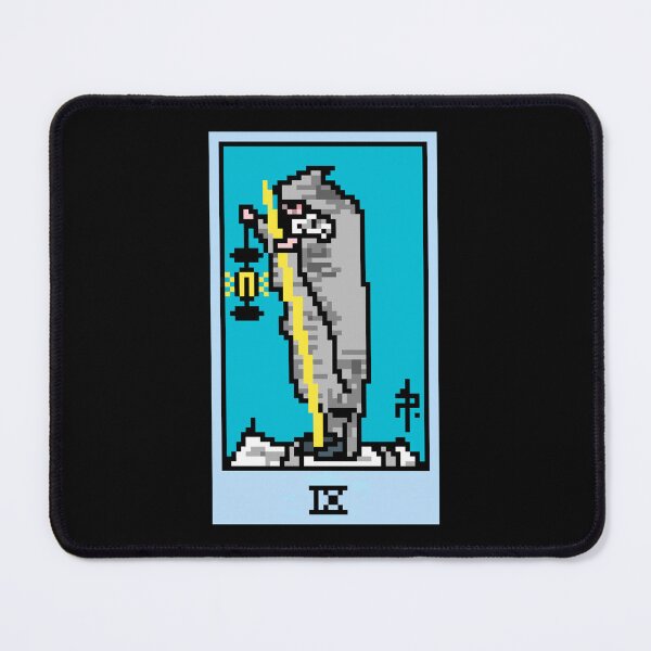 Item preview, Wait, is this pixel art tarot? Black - Major Arcana 'The Hermit' (Design for T-shirt, stickers and other accessories) designed and sold by Pixel Waite.
