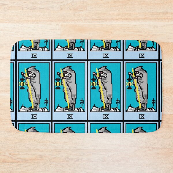 Item preview, Wait, is this pixel art tarot? Black - Major Arcana 'The Hermit' (Design for T-shirt, stickers and other accessories) designed and sold by Pixel Waite.