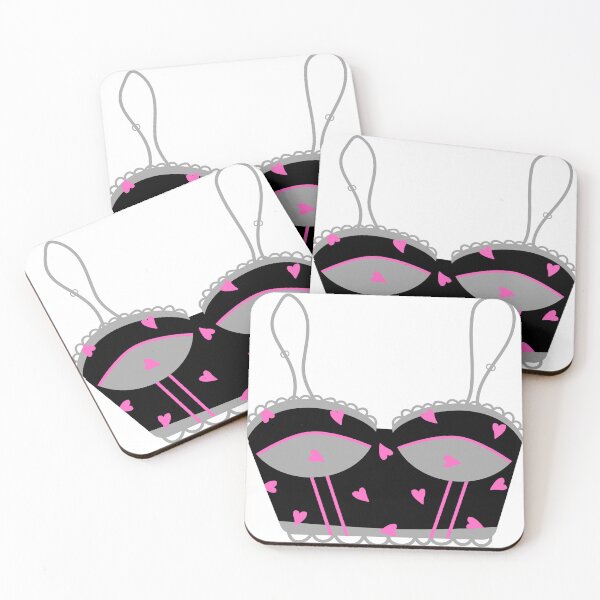 Item preview, Cute and Sexy Black and Grey with Hearts Bralette designed and sold by CatsWCleavers.