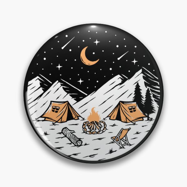Item preview, Campimg in the Mountains at Night Sticker designed and sold by FloBeha.
