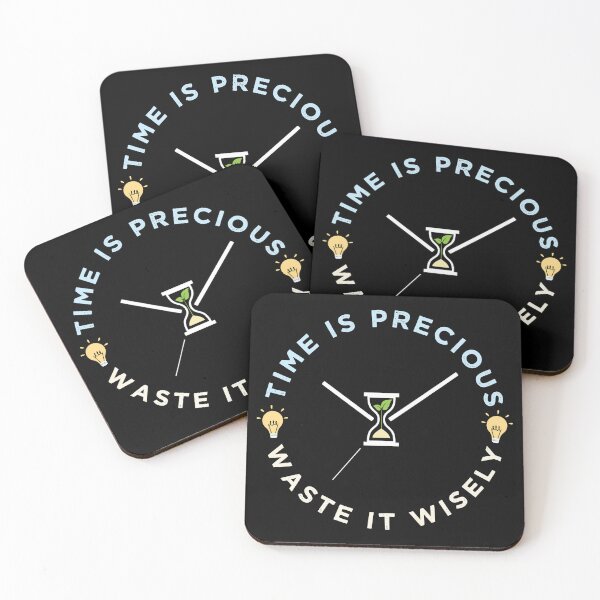 Item preview, Time is precious, waste it wisely funny quote slogan designed and sold by alltheprints.
