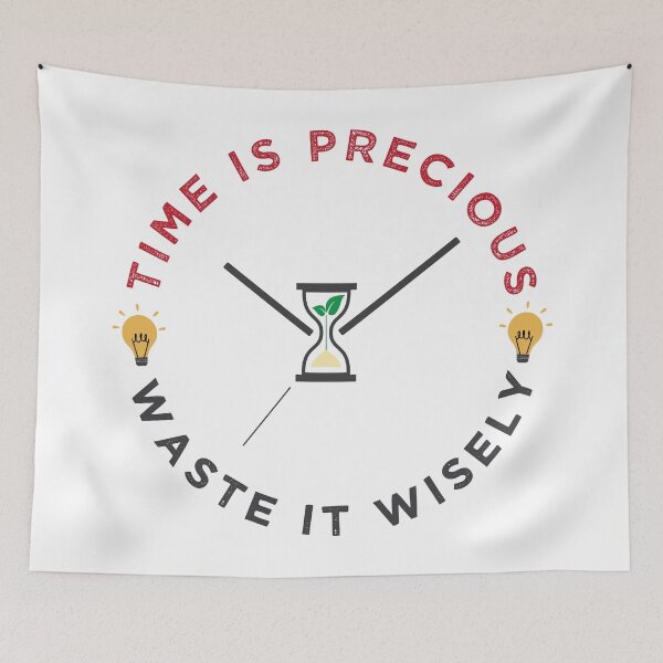 Item preview, Time is precious, waste it wisely funny quote slogan designed and sold by alltheprints.