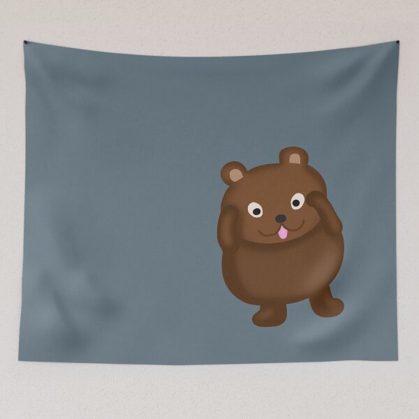 Item preview, Cute Peekabo Brown Baby Kid Teddy Bear Cub with Tongue Out -Funny designed and sold by Karen Ekdahl.