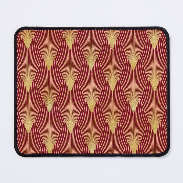 Item preview, Art deco golden beams design pattern on burgundy background designed and sold by Becky Hunter.