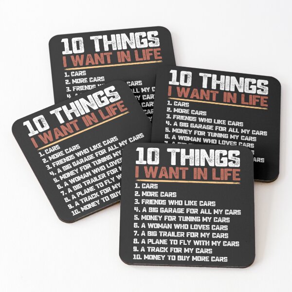 Item preview, 10 things I want in life cars more cars car funny quotes for auto mechanic racer dad husband  designed and sold by alenaz.