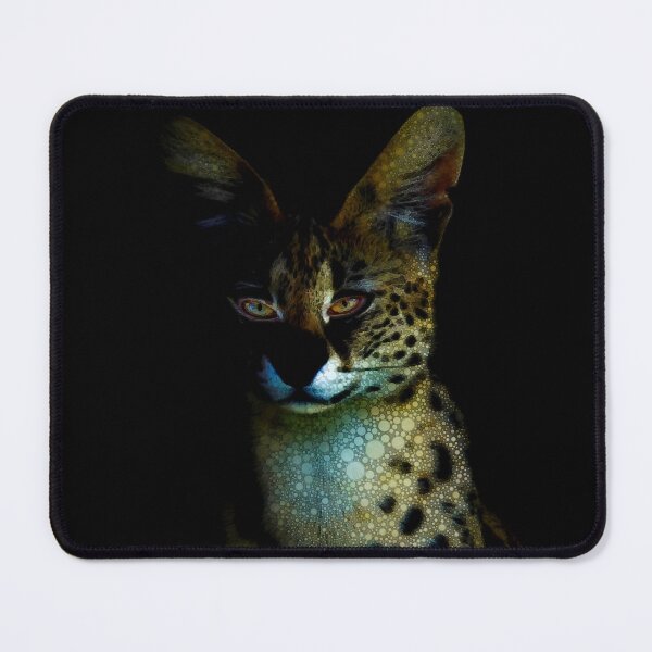 Item preview, Serval Cat Mosaic On Dark Background designed and sold by Heathermarie321.
