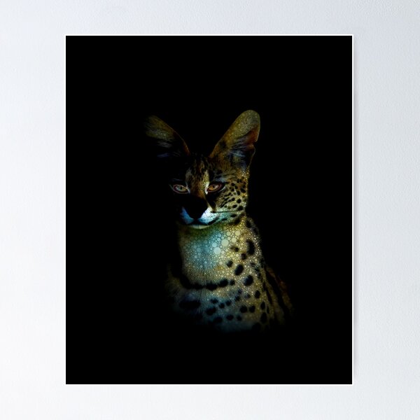 Item preview, Serval Cat Mosaic On Dark Background designed and sold by Heathermarie321.