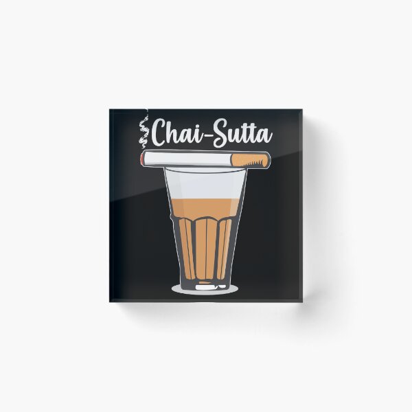Item preview, Chai Sutta Chai Tea Glass Hindi Quote Slogan designed and sold by alltheprints.