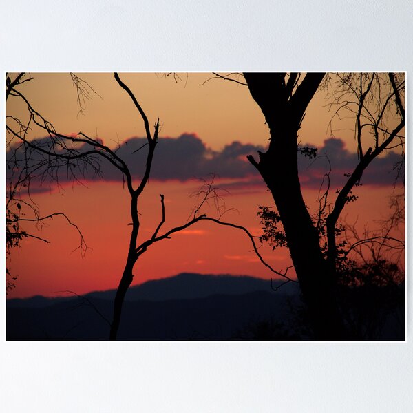 Sunset over the Mountains Poster