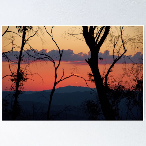 Sunset over the Mountains Poster