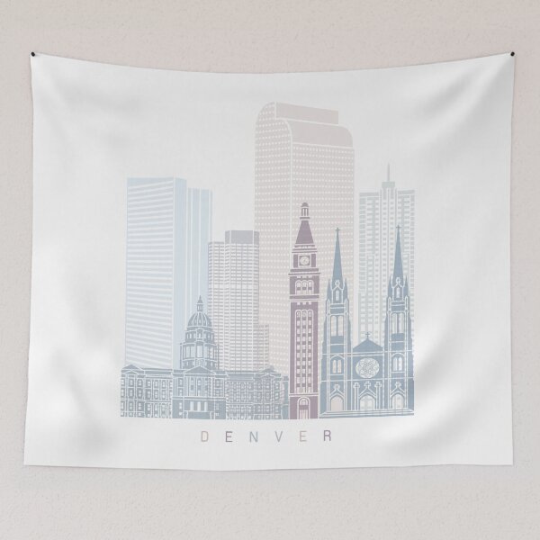 Item preview, DENVER SKYLINE POSTER PASTEL designed and sold by paulrommer.