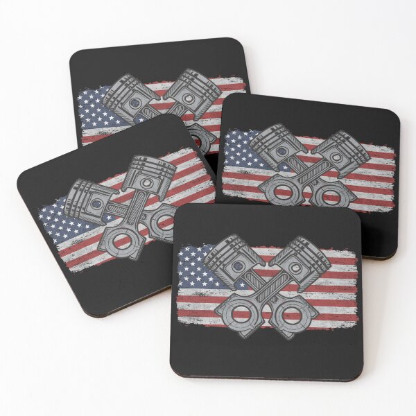 Item preview, American Flag Piston Car Enthusiast Funny Cars Repair Fixer Mechanic Gift  designed and sold by alenaz.