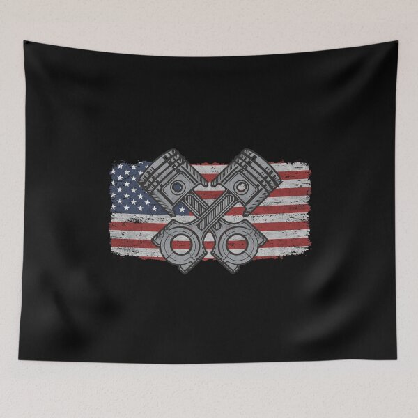 Item preview, American Flag Piston Car Enthusiast Funny Cars Repair Fixer Mechanic Gift  designed and sold by alenaz.