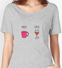 AM Coffee PM Wine Women's Relaxed Fit T-Shirt
