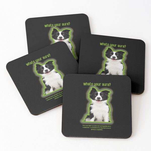 Item preview, what's your aura? collie dog green designed and sold by amy greaves.
