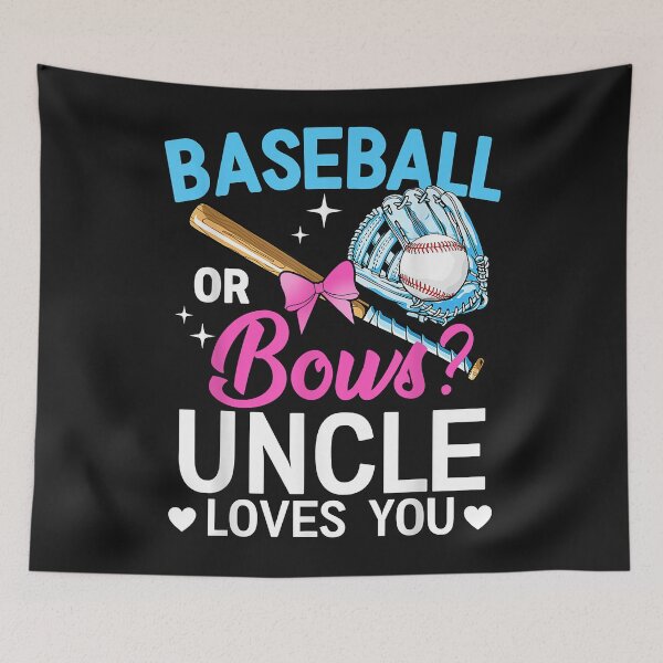Item preview, Baseball Or Bows Uncle Loves You Gender Reveal designed and sold by SeppeGoffin.