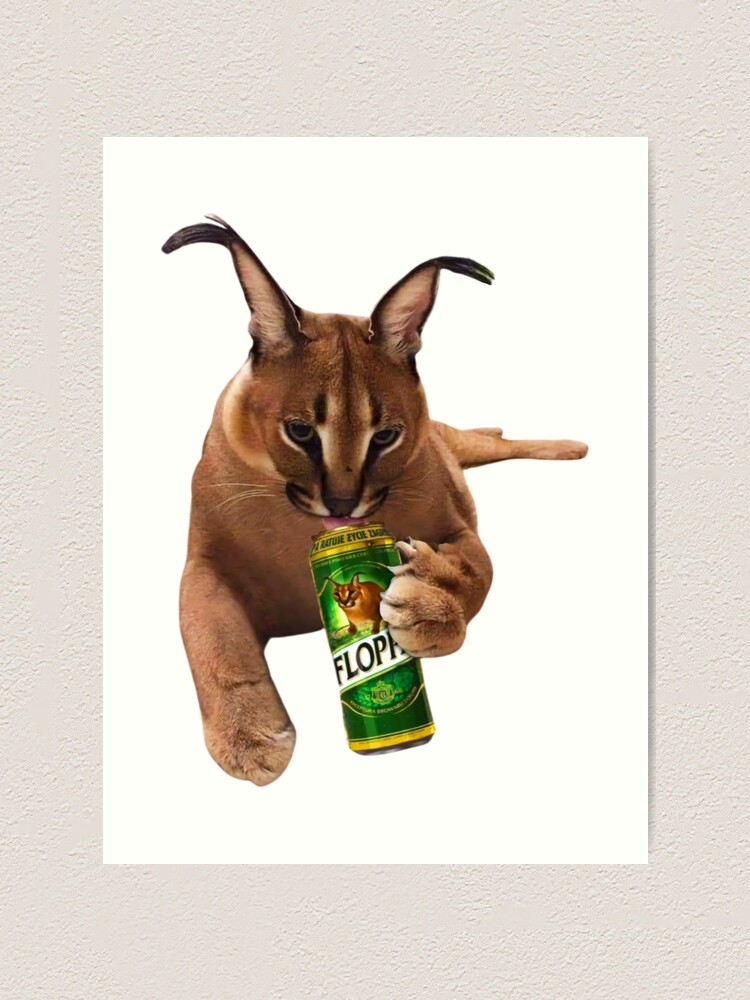 Drunk Floppa Meme Caracal Cat  Art Print, gato floppa meme 