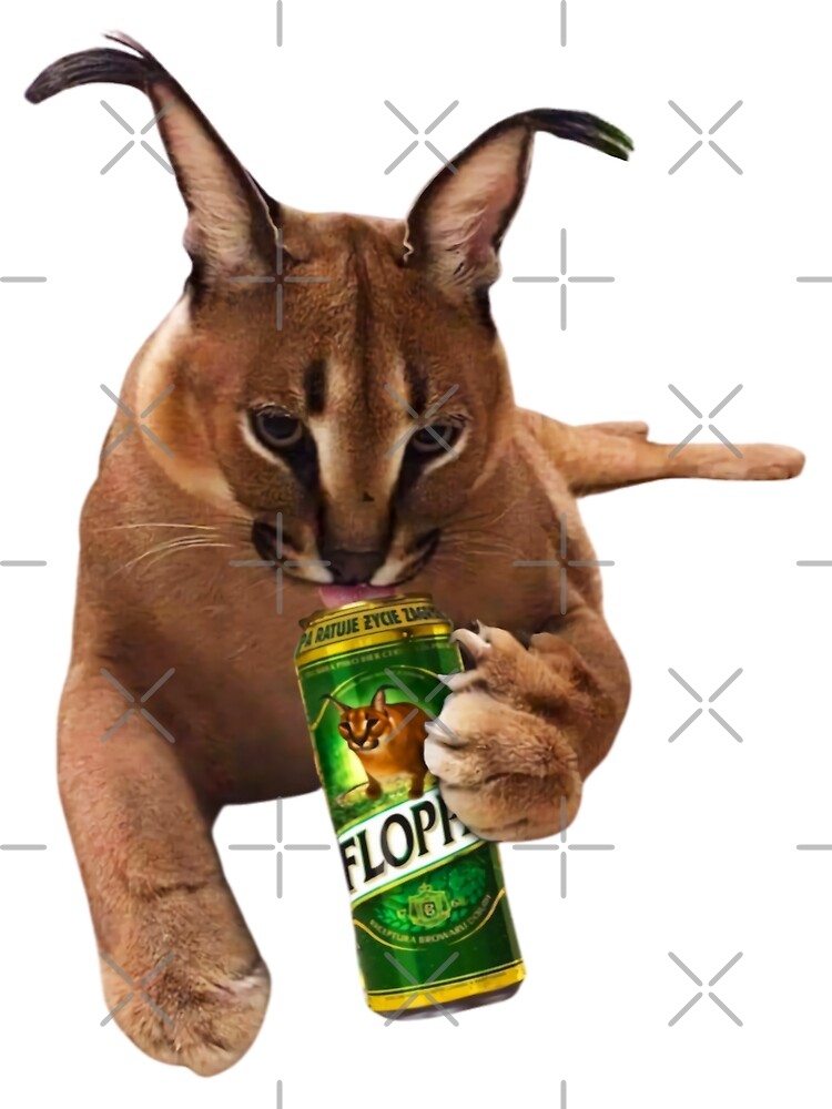 "Drunk Floppa Meme Caracal Cat " Art Print for Sale by fomodesigns