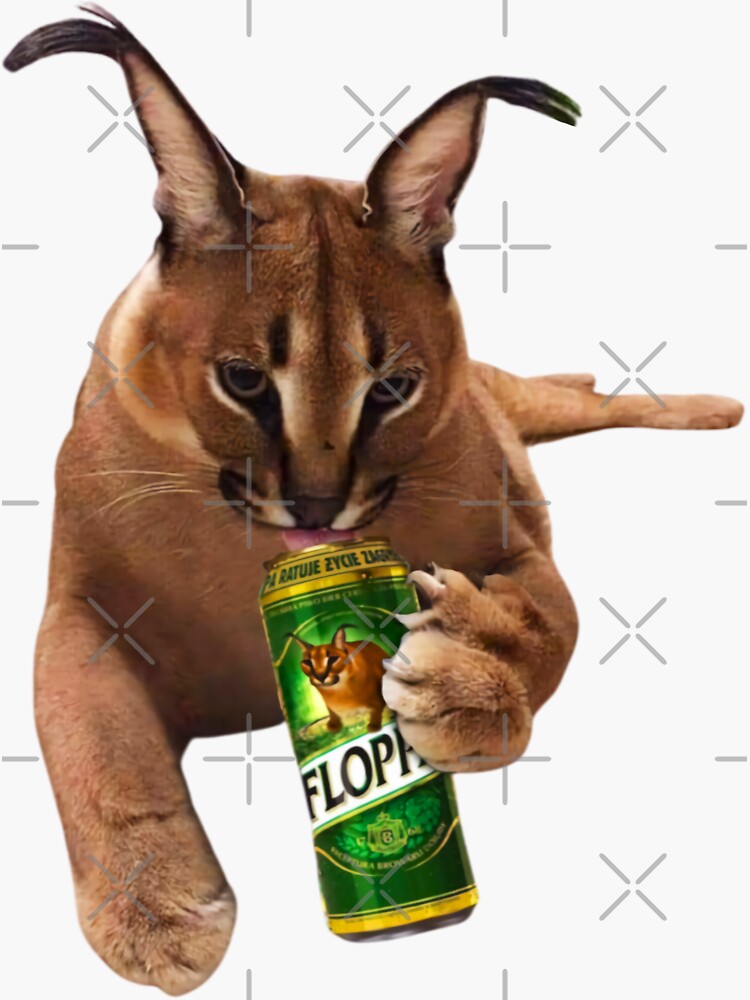 Big Floppa Meme Cat' Sticker