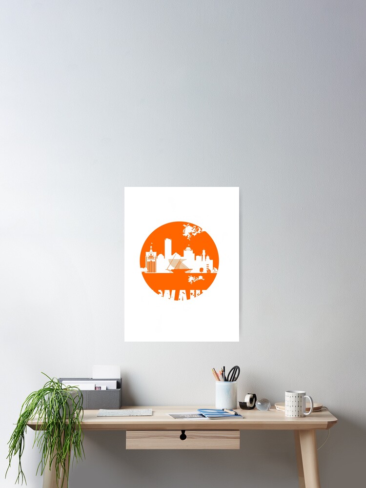 Thumbnail 2 of 3, Poster, Milwaukee skyline designed and sold by DimDom.