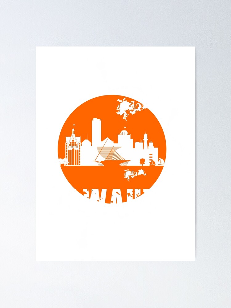 Thumbnail 1 of 3, Poster, Milwaukee skyline designed and sold by DimDom.