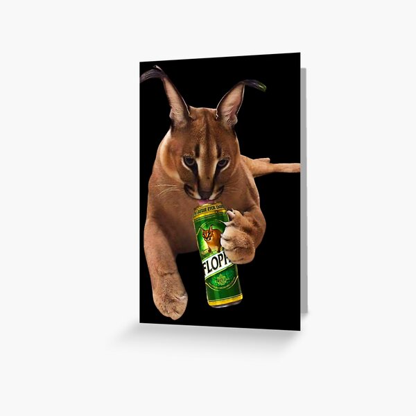 Drunk Floppa Meme Caracal Cat  Postcard for Sale by fomodesigns