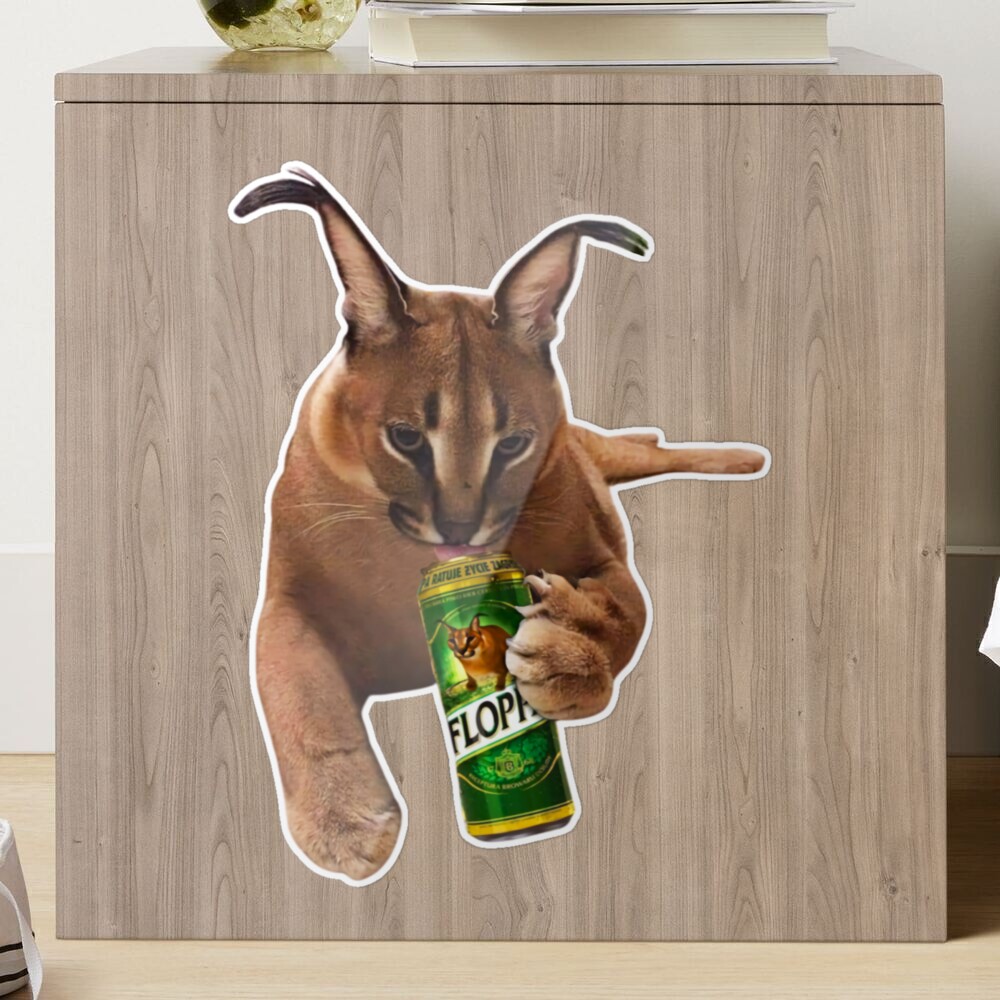 Drunk Floppa Cat Meme Sticker for Sale by fomodesigns