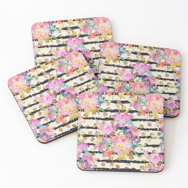 Item preview, Elegant spring flowers and stripes design designed and sold by InovArtS.