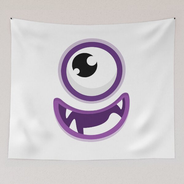 Item preview, funny cartoon monster face sticker designed and sold by designsmaster99.