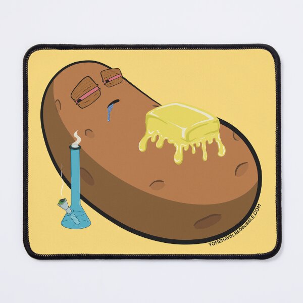 Item preview, Stoned baked potato with bong Funny Stoner Cartoon Art designed and sold by YomeHayin.