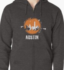 Austin skyline Zipped Hoodie