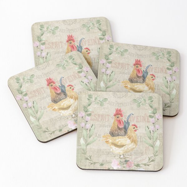 Item preview, Vintage collage - roosters and flowers designed and sold by Lolly's Lane Shoppe.