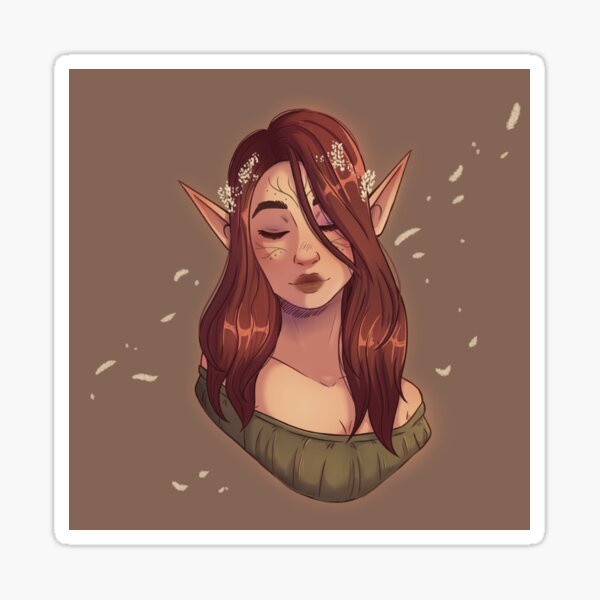Cottagecore Elf Maiden Sticker