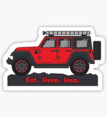 Red Jeep Wrangler Sticker