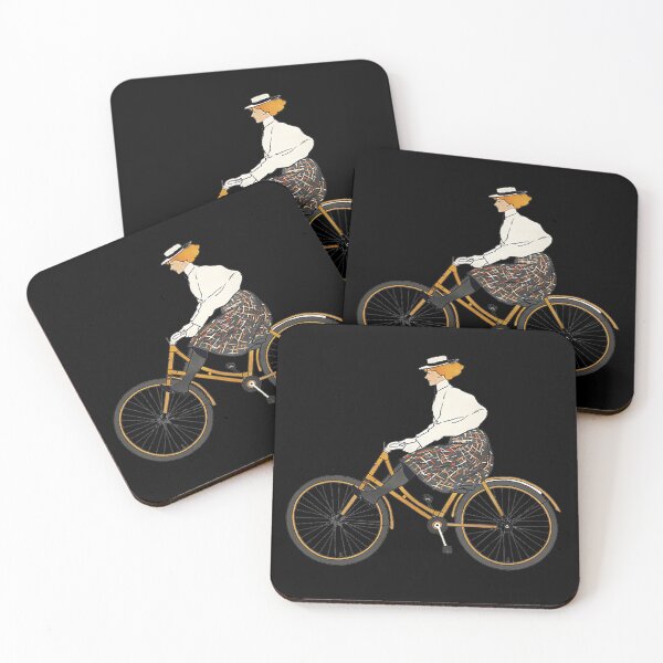 Item preview, Vintage Woman Riding a Bicycle Art Print,  designed and sold by Nils Petter Stein.