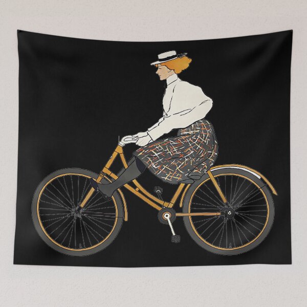 Item preview, Vintage Woman Riding a Bicycle Art Print,  designed and sold by Nils Petter Stein.