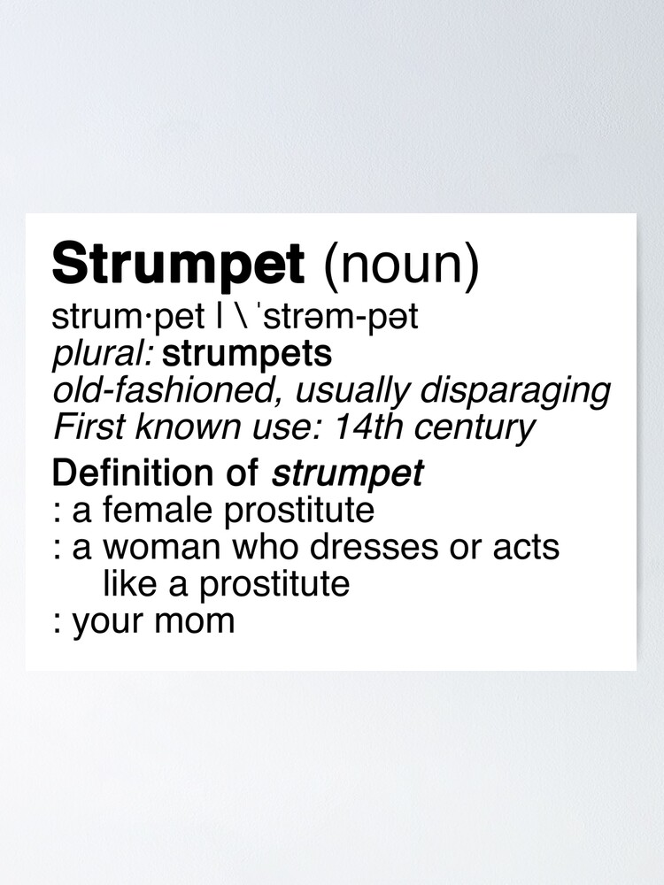 "'Strumpet' definition / mom jokes" Poster for Sale by mywifesidea