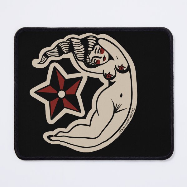 Item preview, Traditional Tattoo Flash Moon Lady designed and sold by Rebecca Murray.