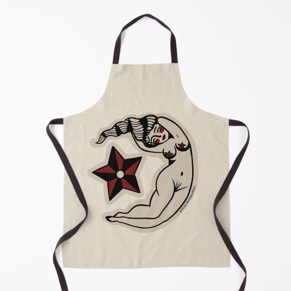 Item preview, Traditional Tattoo Flash Moon Lady designed and sold by Rebecca Murray.