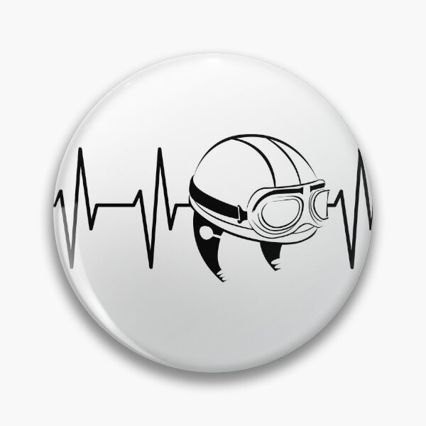 Item preview, vintage motorcycle helmet with pulse symbol - motorcycle helmet heartbeat designed and sold by AndreMi.
