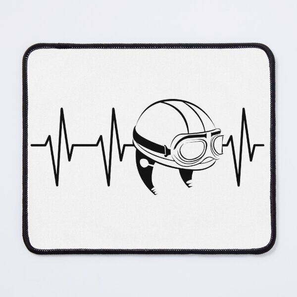 Item preview, vintage motorcycle helmet with pulse symbol - motorcycle helmet heartbeat designed and sold by AndreMi.