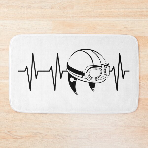 Item preview, vintage motorcycle helmet with pulse symbol - motorcycle helmet heartbeat designed and sold by AndreMi.